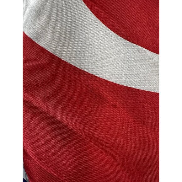 Banana Republic L Square Silk Scarf Red White Blue Monogram Head Wrap Americana - Picture 7 of 11